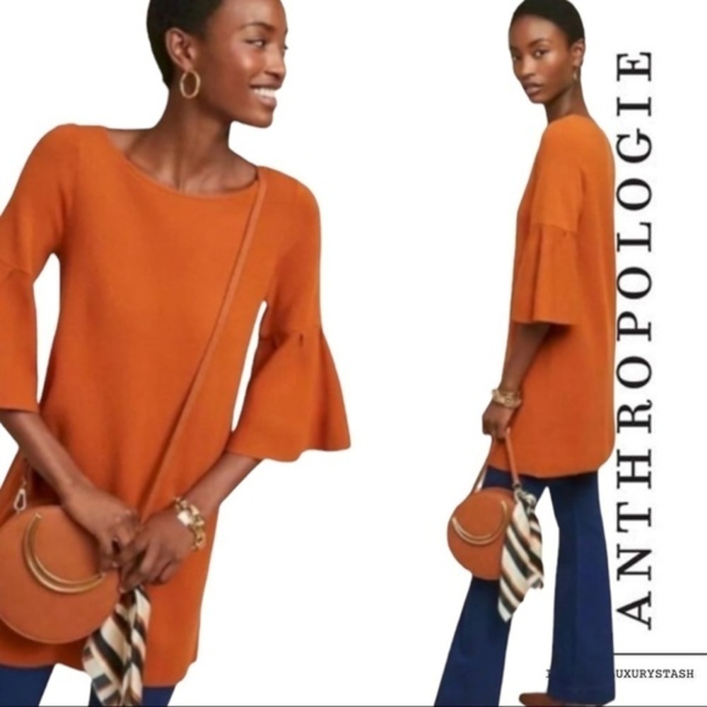 ⚫️ ANTHROPOLOGIE | Moth Chester Bell Sleeve Sweater Tunic Dress​​​​​​​​